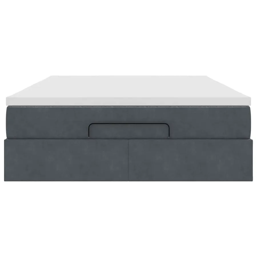 Cadre de lit ottoman avec matelas gris foncé 140x190 cm velours - 6