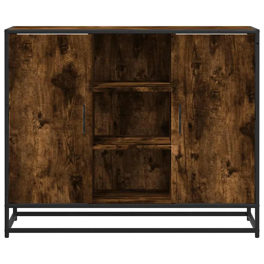 Buffet chêne fumé 92x35x76 cm bois d'ingénierie - 4