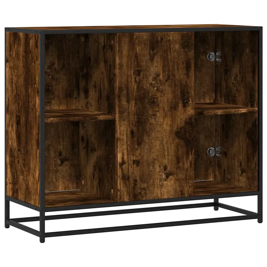 Buffet chêne fumé 92x35x76 cm bois d'ingénierie - 6