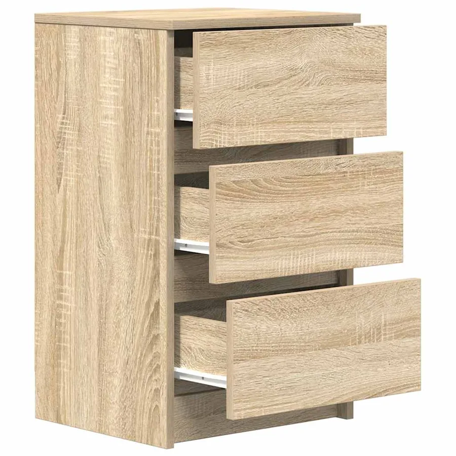 Table de chevet avec 3 tiroirs chêne sonoma 39x35x65 cm - 5