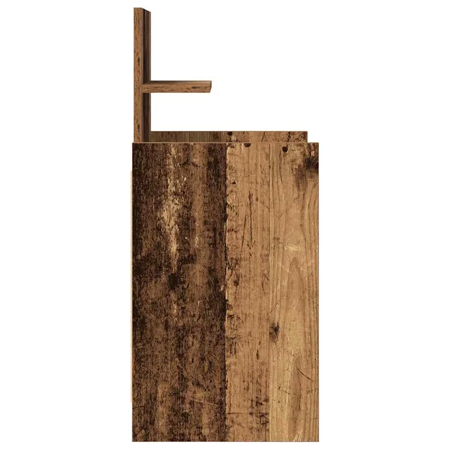 Table de chevet avec 2 tiroirs vieux bois 38x34x80 cm - 7