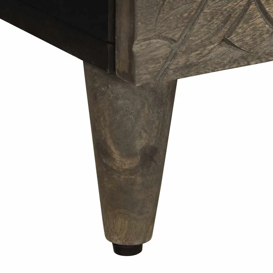 Tables chevet 2 pcs gris clair 40x33x46 cm bois manguier solide - 9