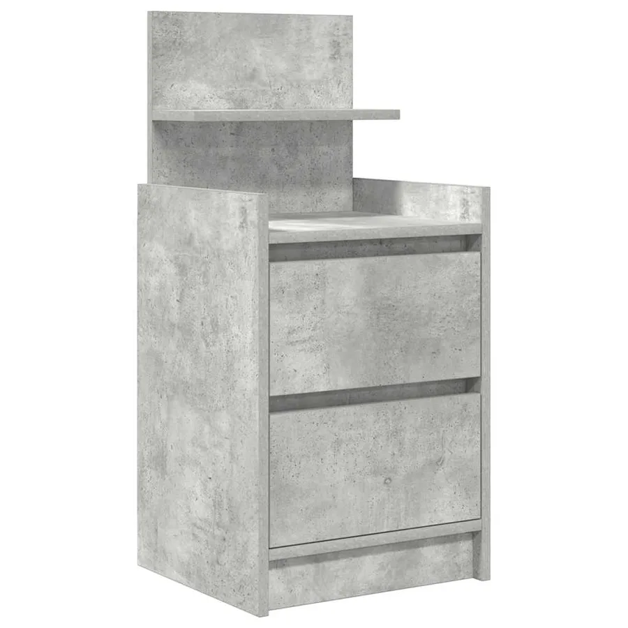 Tables de chevet avec 2 tiroirs 2 pcs gris béton 38x34x80 cm - 5