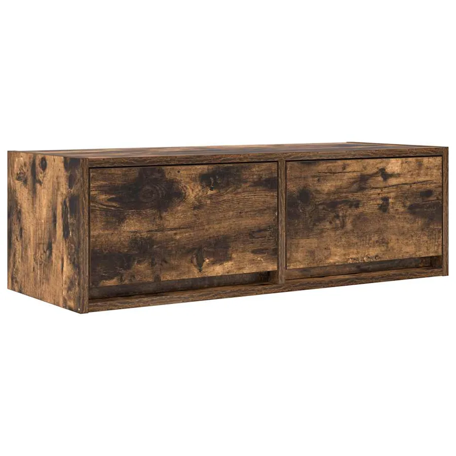 Meuble TV chêne fumé 80x31x25,5 cm bois d'ingénierie - 2