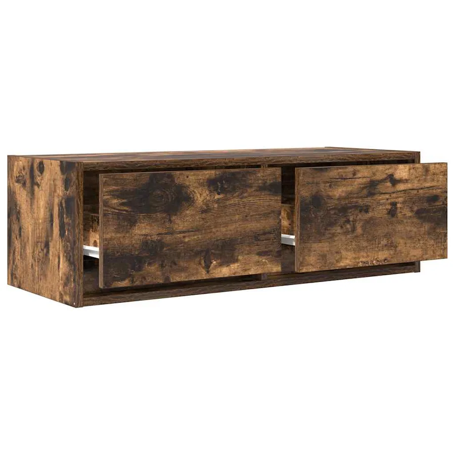 Meuble TV chêne fumé 80x31x25,5 cm bois d'ingénierie - 4
