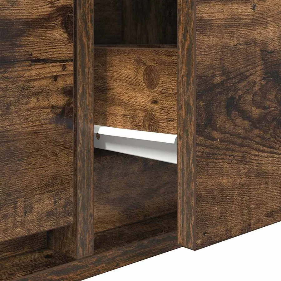 Meuble TV chêne fumé 80x31x25,5 cm bois d'ingénierie - 8