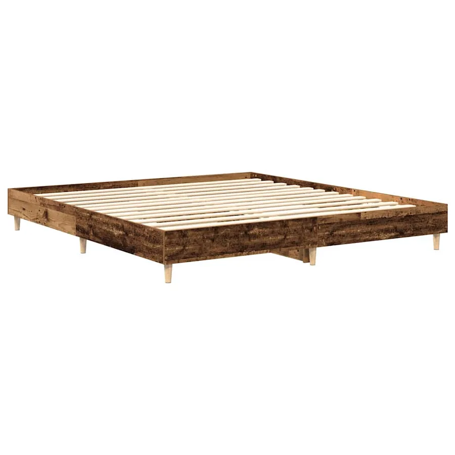 Cadre de lit sans matelas vieux bois 200x200 cm bois ingénierie - 4