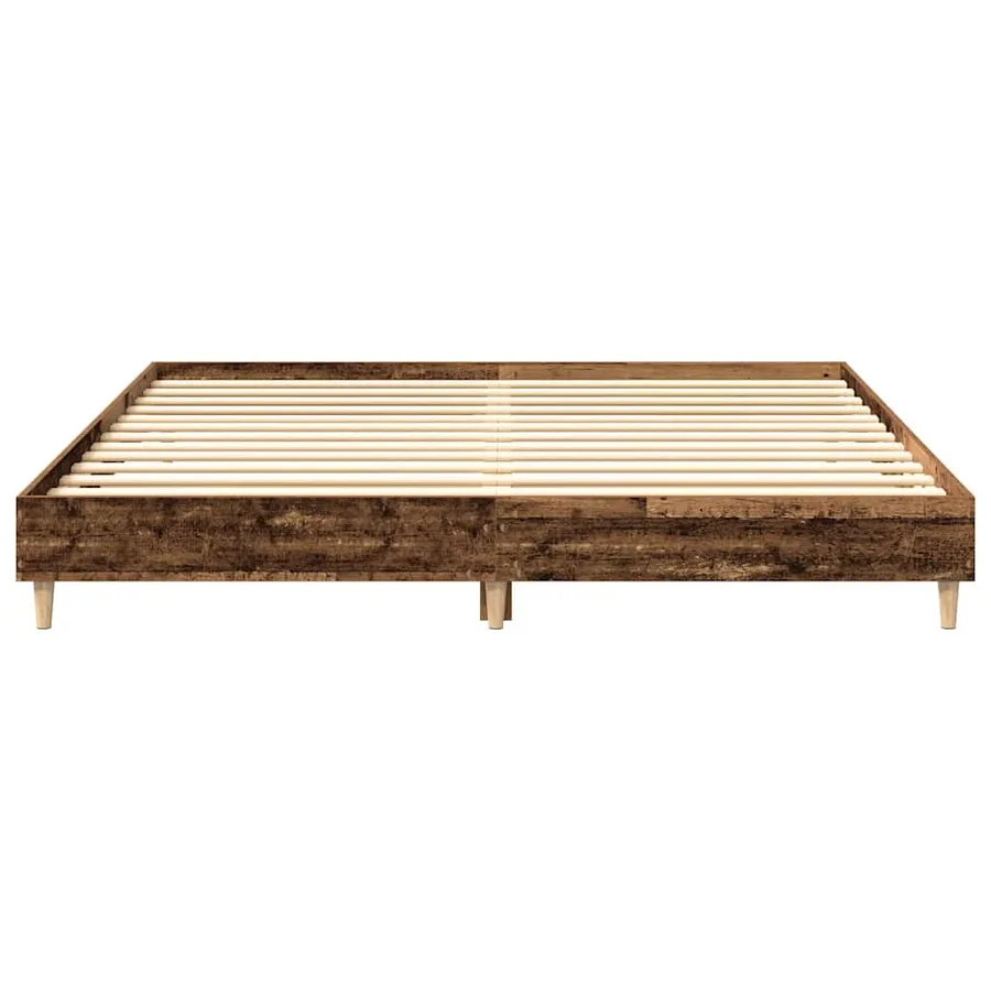 Cadre de lit sans matelas vieux bois 200x200 cm bois ingénierie - 5
