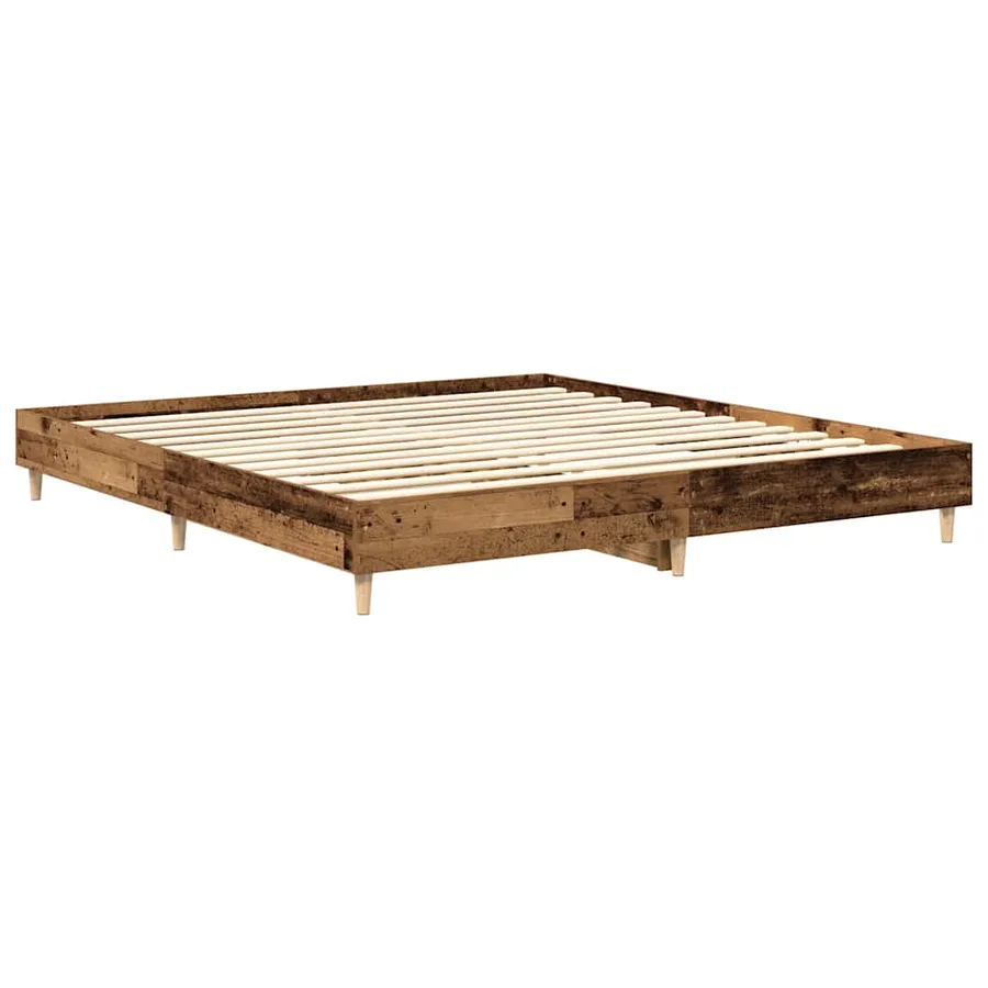 Cadre de lit sans matelas vieux bois 200x200 cm bois ingénierie - 7