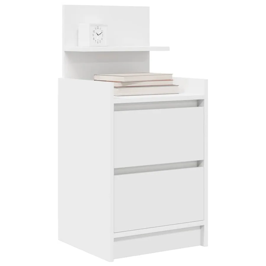 Table de chevet avec 2 tiroirs blanc 38x34x80 cm - 4