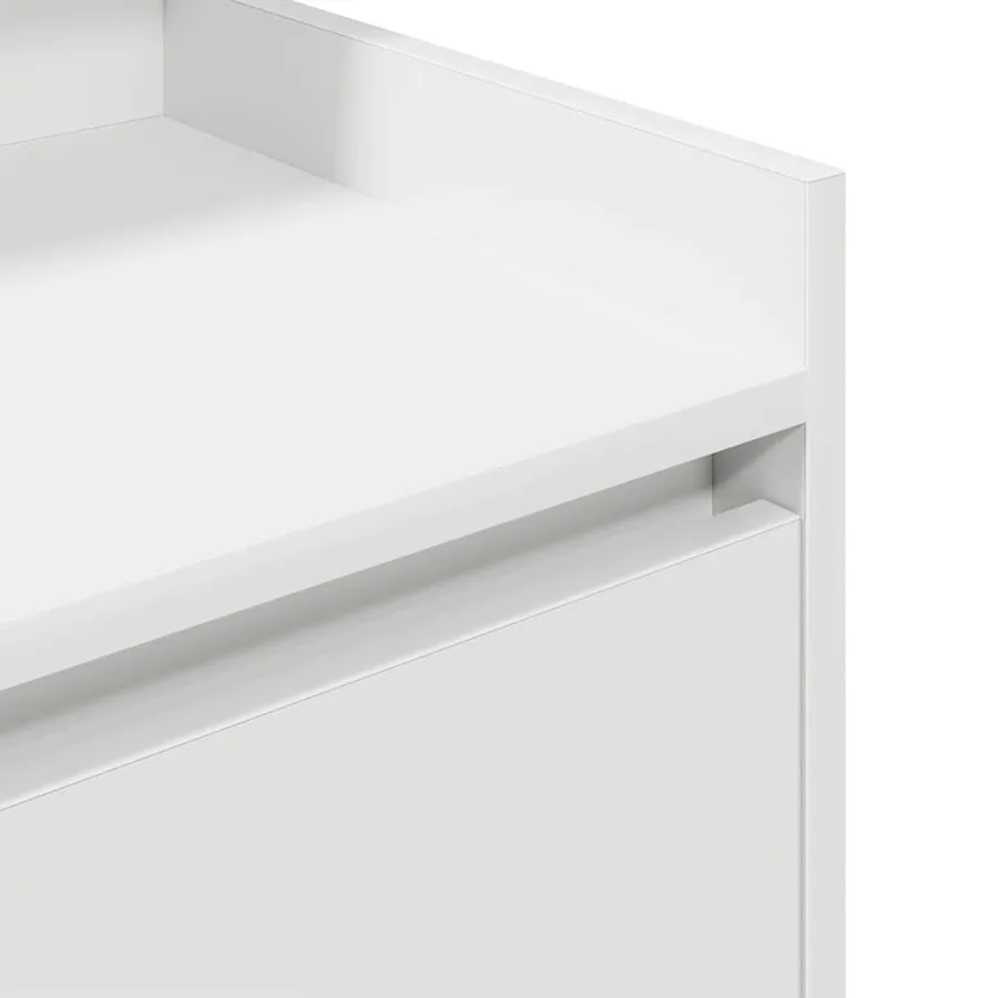 Table de chevet avec 2 tiroirs blanc 38x34x80 cm - 9