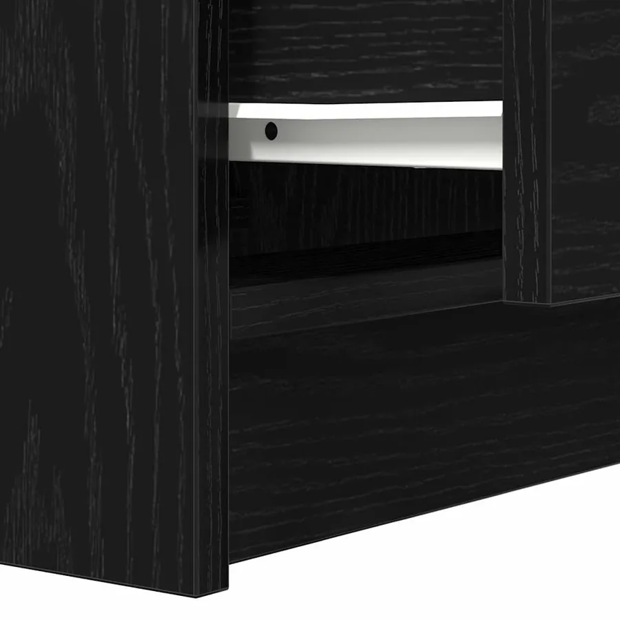 Table de chevet avec 2 tiroirs noir 38x34x80 cm - 10