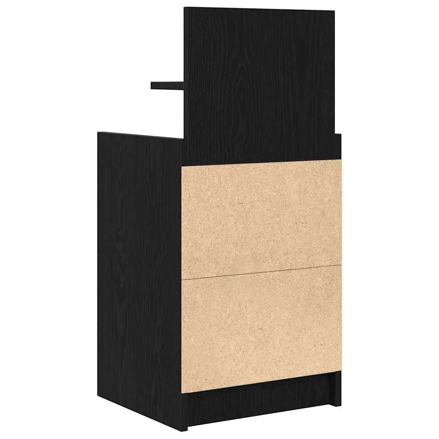 Table de chevet avec 2 tiroirs noir 38x34x80 cm - 8