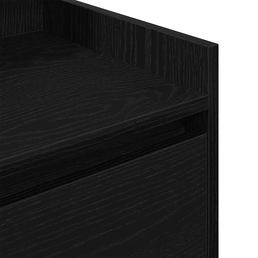 Table de chevet avec 2 tiroirs noir 38x34x80 cm - 9