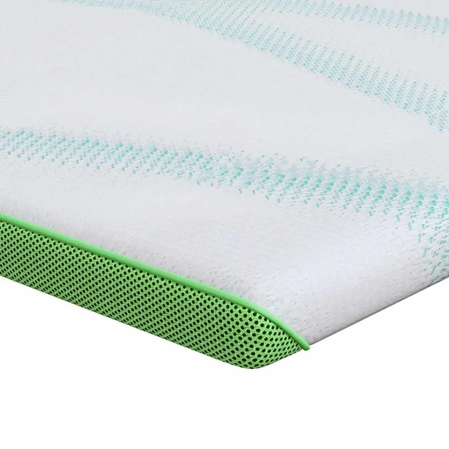 Surmatelas Blanc et vert 80 x 200 cm Tissu Jacquard - 2