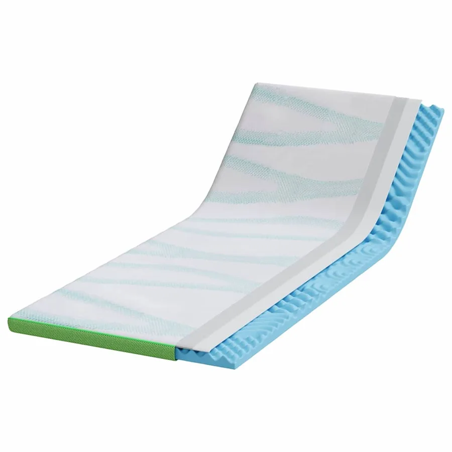 Surmatelas Blanc et vert 80 x 200 cm Tissu Jacquard - 3