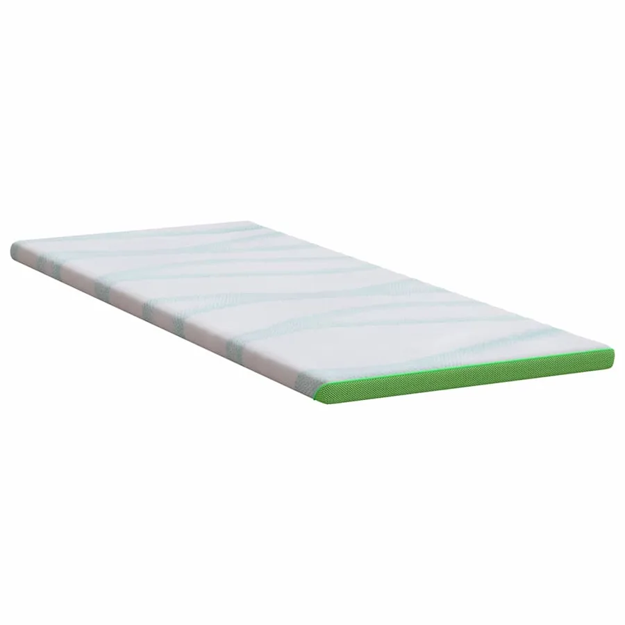 Surmatelas Blanc et vert 80 x 200 cm Tissu Jacquard - 5