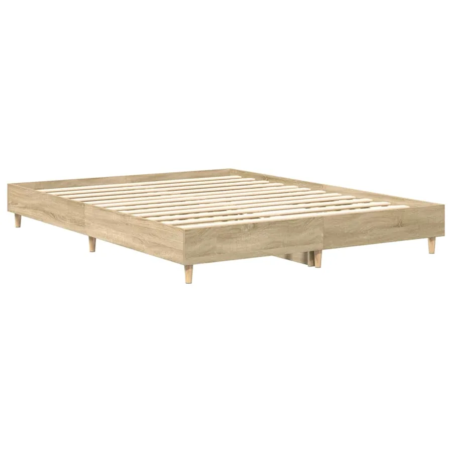 Cadre de lit sans matelas chêne sonoma 150x200 cm - 4