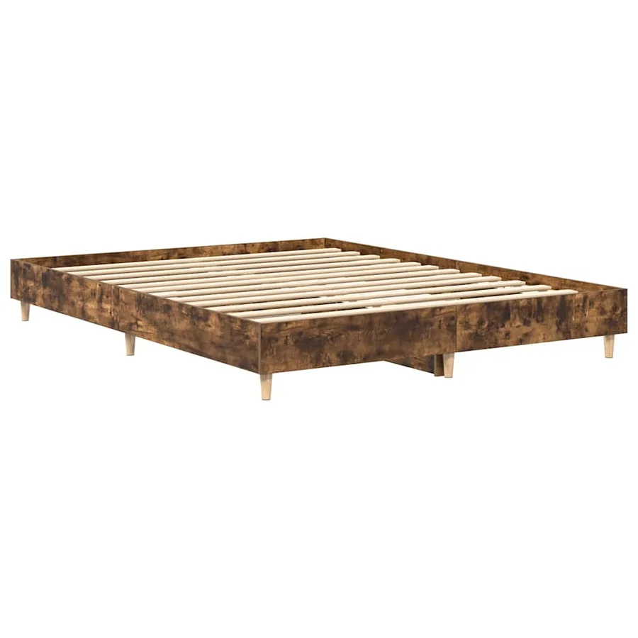 Cadre de lit sans matelas chêne fumé 150x200 cm bois ingénierie - 4
