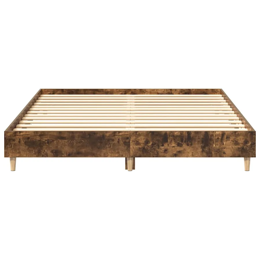Cadre de lit sans matelas chêne fumé 150x200 cm bois ingénierie - 5