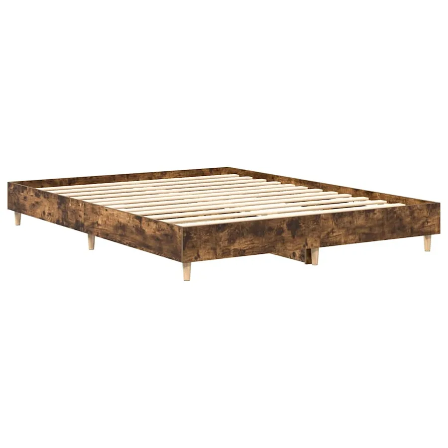 Cadre de lit sans matelas chêne fumé 150x200 cm bois ingénierie - 7