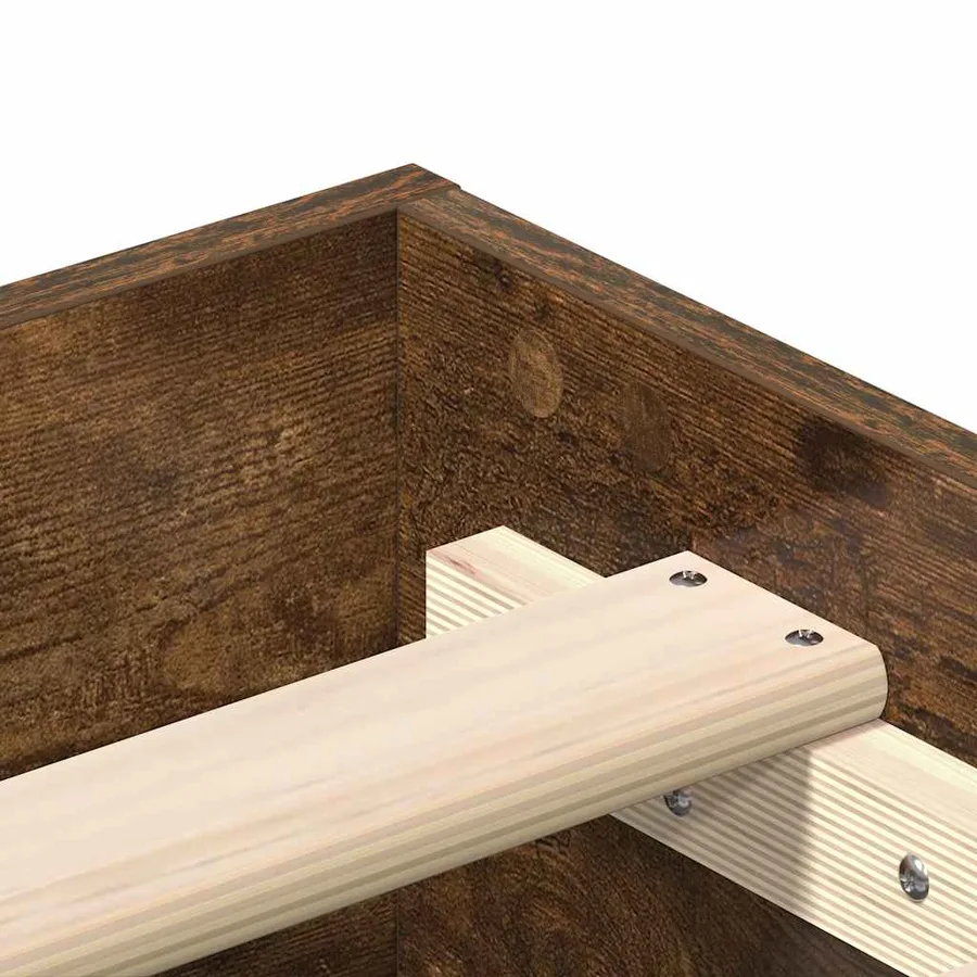 Cadre de lit sans matelas chêne fumé 150x200 cm bois ingénierie - 8