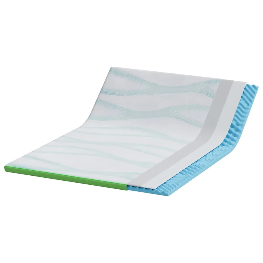 Surmatelas Blanc et vert 140 x 200 cm Tissu Jacquard - 4