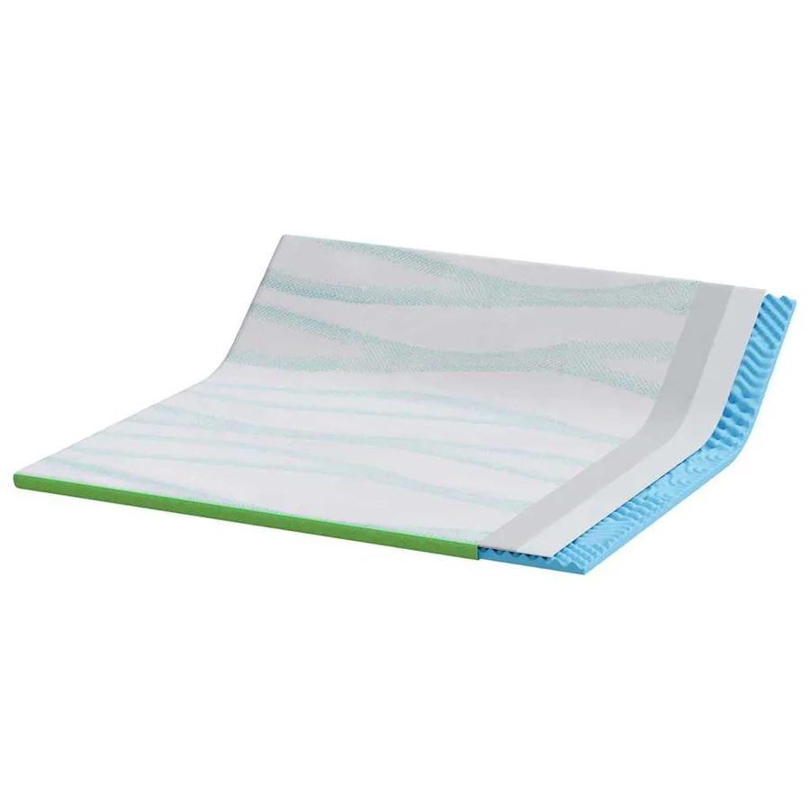 Surmatelas Blanc et vert 180 x 200 cm Tissu Jacquard - 4