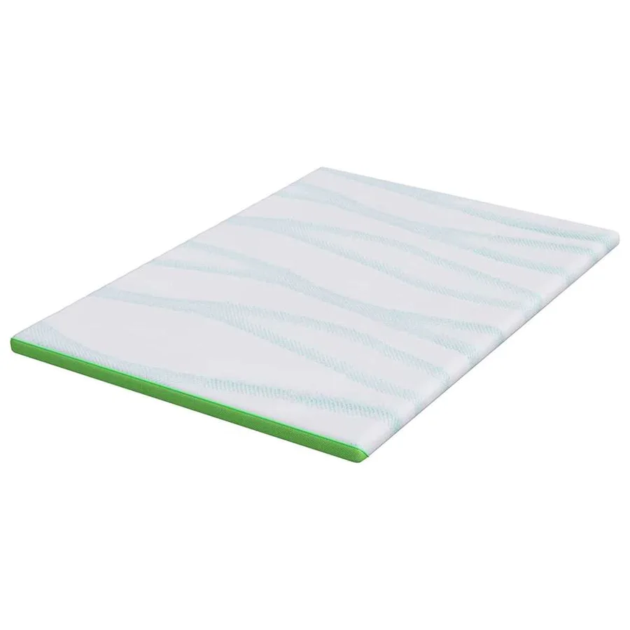 Surmatelas Blanc et vert 180 x 200 cm Tissu Jacquard - 5