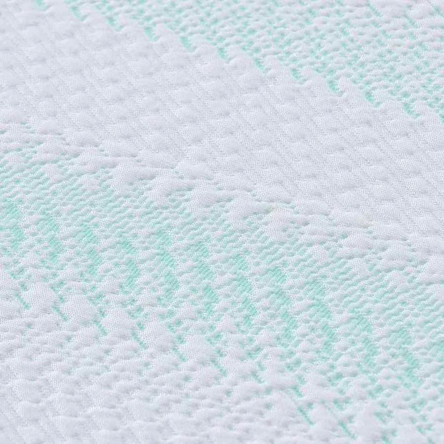 Surmatelas Blanc et vert 180 x 200 cm Tissu Jacquard - 8