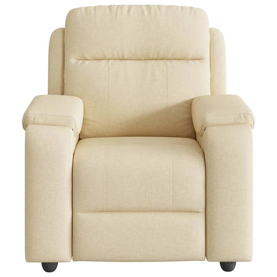 Fauteuil de massage inclinable Crème Tissu - 3