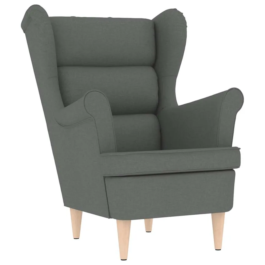 Fauteuil avec repose-pied Gris foncé Tissu - 7