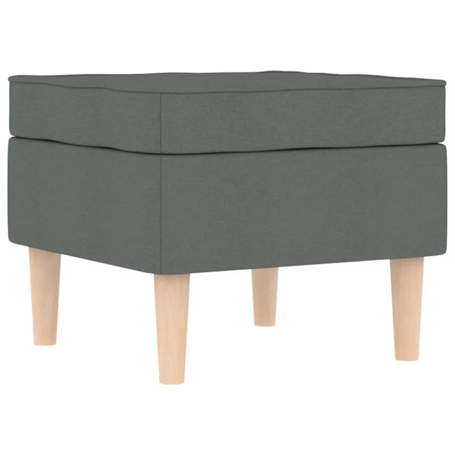 Fauteuil avec repose-pied Gris foncé Tissu - 8