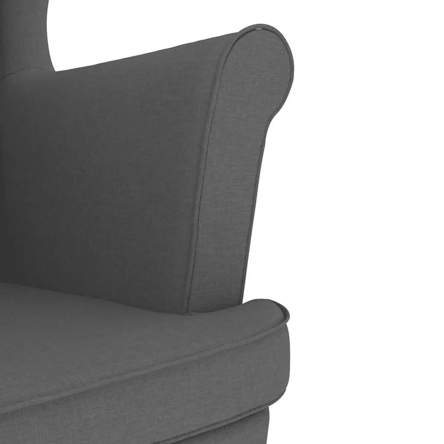 Fauteuil avec repose-pied Gris foncé Tissu - 9