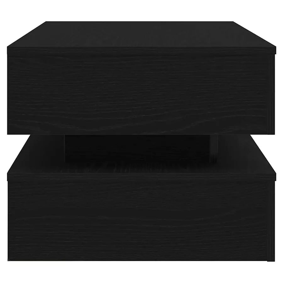 Table basse avec lumières LED chêne noir 90x50x40 cm - 8