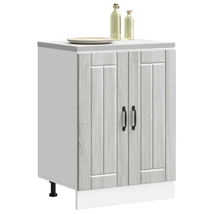 Meuble de base de lavabo Lucca sonoma gris bois d'ingénierie - 3