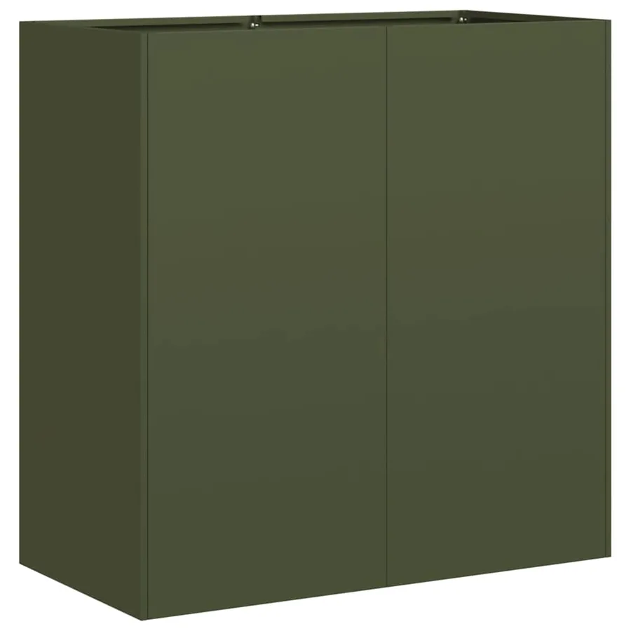 Jardinière vert olive 80x40x80 cm acier laminé à froid - 2