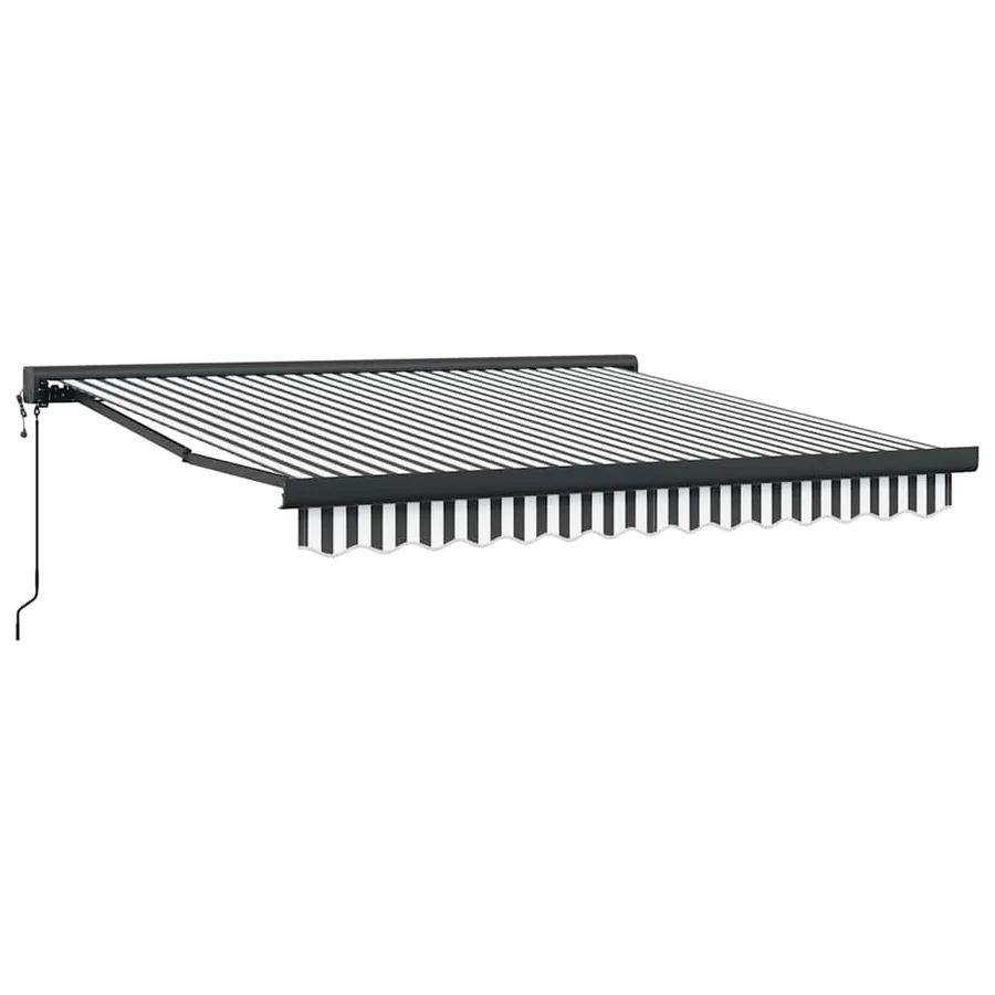 Auvent rétractable anthracite/blanc 3x2,5 m tissu et aluminium - 2