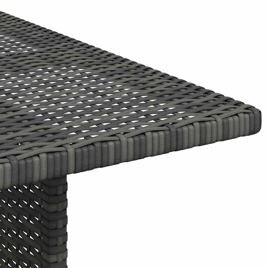 Table à dîner de jardin Gris 110x70x65 cm Résine tressée - 7