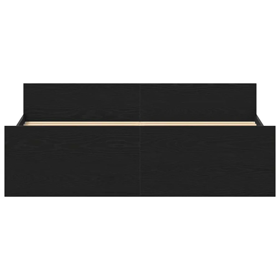 Cadre de lit sans matelas en chêne noir 160x200 cm bois d'ingénierie - 6