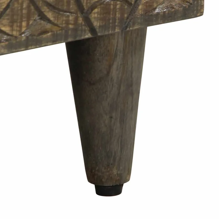 Table de chevet gris clair 50x33x60 cm bois de manguier massif - 8