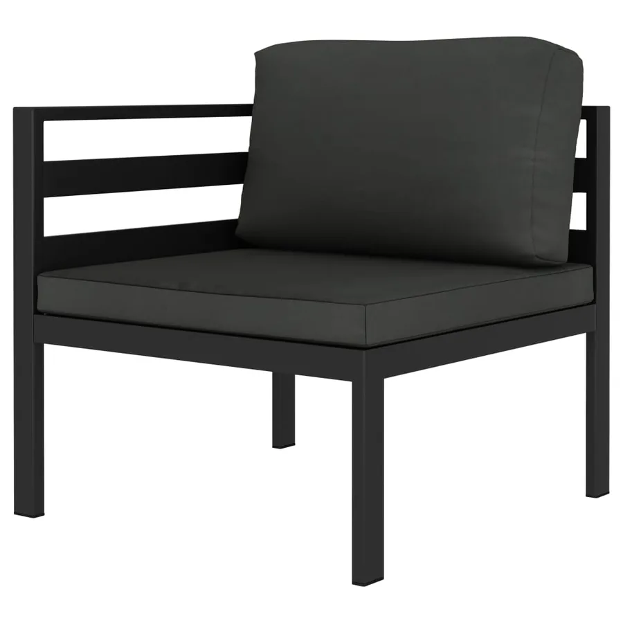 Salon de jardin 2 pcs avec coussins Aluminium Anthracite - 2