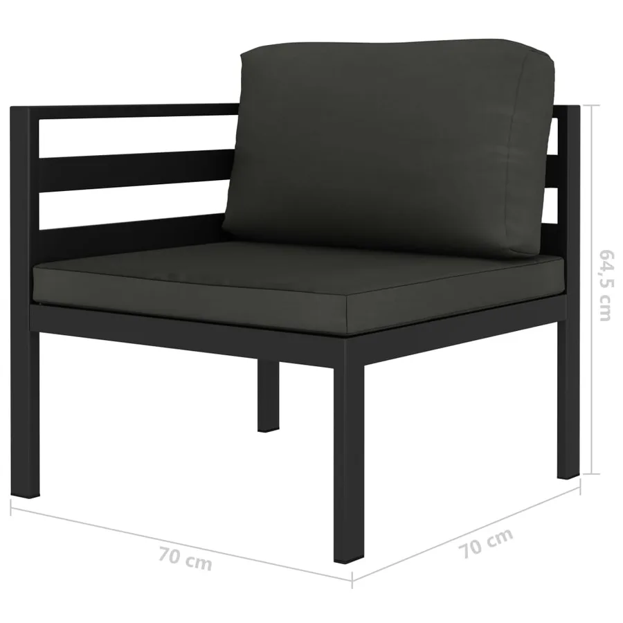 Salon de jardin 2 pcs avec coussins Aluminium Anthracite - 3