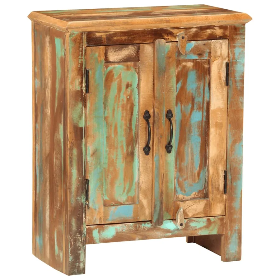 Buffet avec 2 portes 55x30x70 cm bois massif de récupération - 10