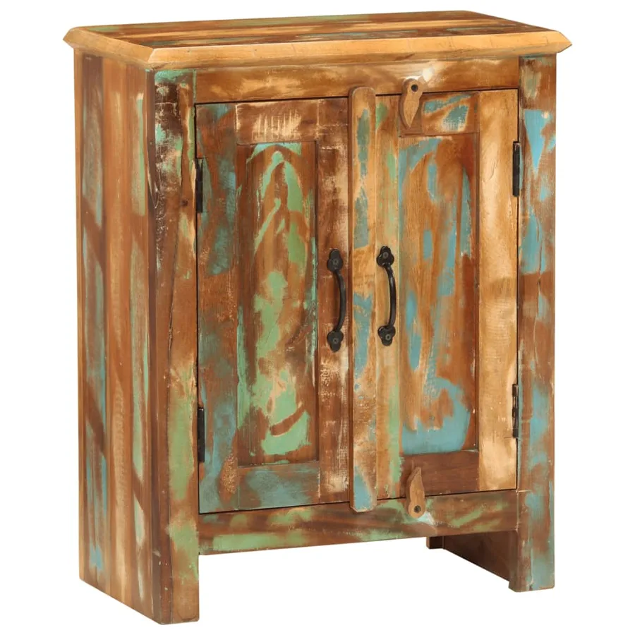 Buffet avec 2 portes 55x30x70 cm bois massif de récupération - 11
