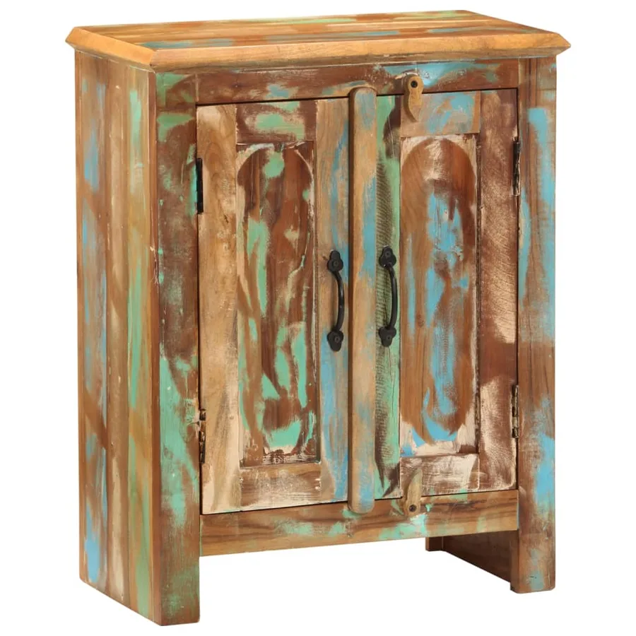 Buffet avec 2 portes 55x30x70 cm bois massif de récupération - 12