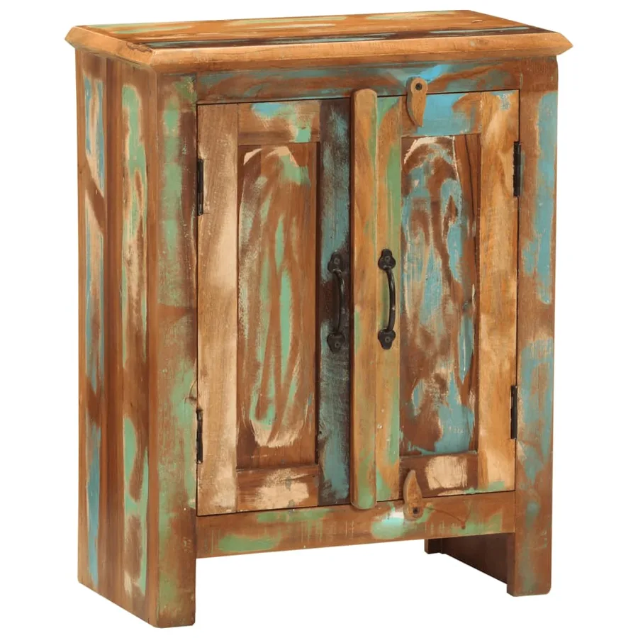 Buffet avec 2 portes 55x30x70 cm bois massif de récupération - 13