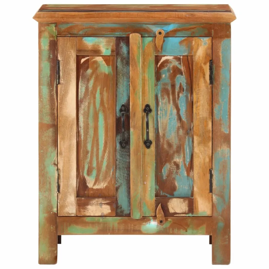 Buffet avec 2 portes 55x30x70 cm bois massif de récupération - 2