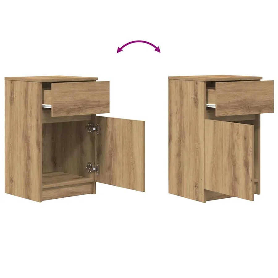Tables de chevet 2 pcs chêne artisanal 39x35x65 cm - 10