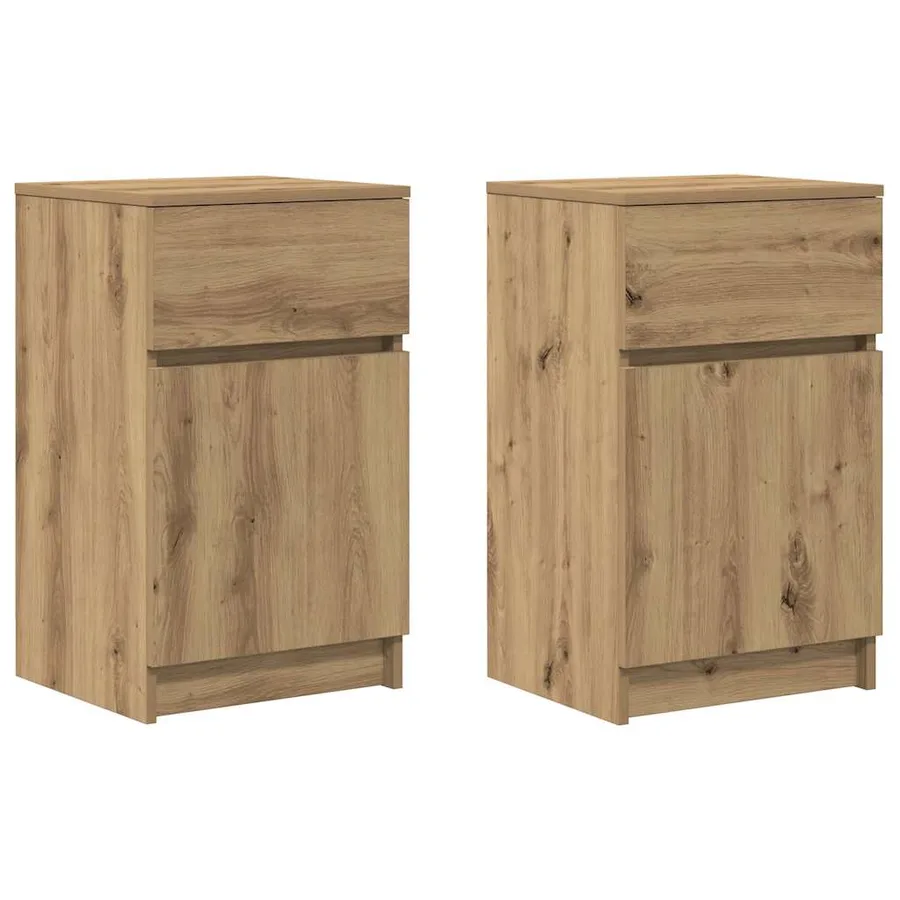 Tables de chevet 2 pcs chêne artisanal 39x35x65 cm - 2